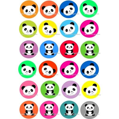 24 Panda Edible Cake Topper Wafer Rice Paper for Cake Cookie Cupcake Topper Decoration Birthday Cake Decor Supply Free Shipping