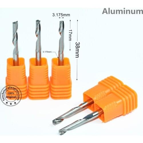 3.175mm*17mm,Single Flute Spiral end mill cnc tungsten carbide aluminum engraving milling cutter,alucobond composite panel knife