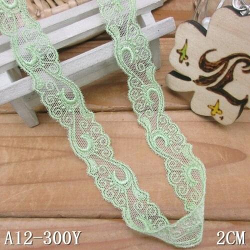 3yards Soft Mesh Embroidery Baby Green Lace Clothing Accessories Trims 2cm Dress Skirt Handmade Accessories Home