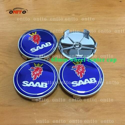 4pcs/set 68mm Car Wheel Center Hub Cap Rim Emblem Badge car wheel logo emblem For 9-3 9-5 93 95 BJ SCS styling