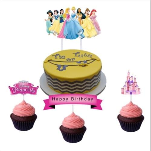 4pcs/lot Disney Princess Birthday Party Decorations Kids Cake Topper for Girls Birthday Decoration Anniversaire Cake Supplies
