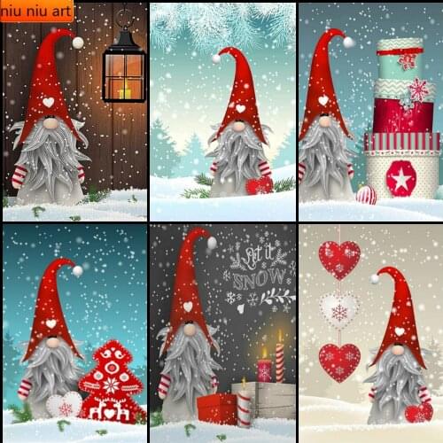 5D Diamond Painting Santa Claus Full Drill Square Diamond Embroidery Cartoon Cross Stitch Diamond Mosaic Christmas Gift