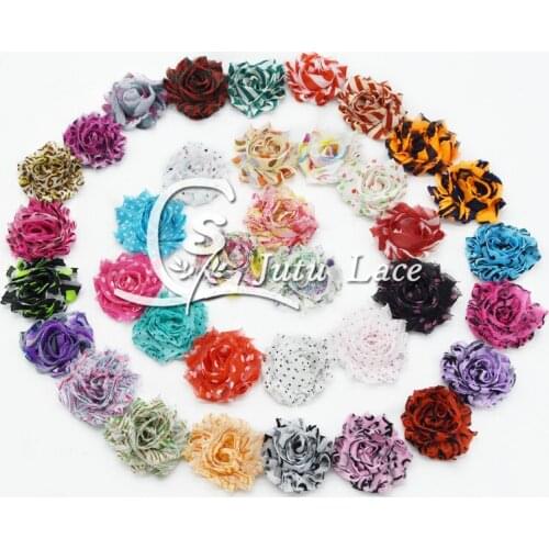 15yard/lot , 1.5''print rose shabby flower Hair Accessories Shabby Flower Chic for Headbands Shabby Rose Flower