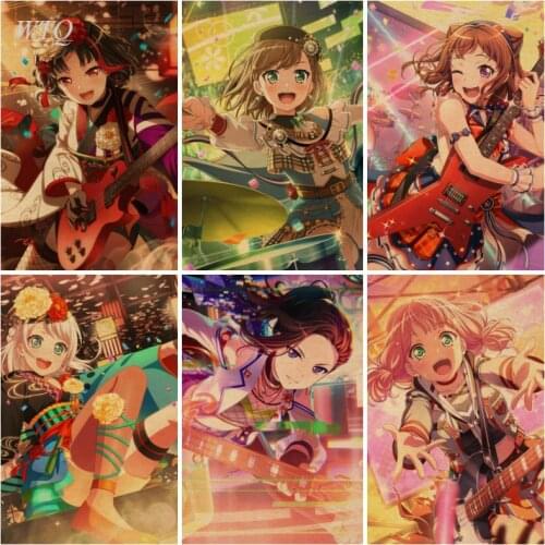 Anime Posters BanG Dream! Girls Band Party! Retro Poster Home Decor Wall Art Canvas Painting Photos for Childrens Room Decor