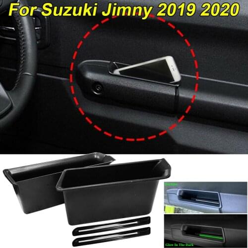 Front Row Door Side Storage Box Handle Pocket Armrest Phone Container for Suzuki Jimny 2019 2020 Accessories