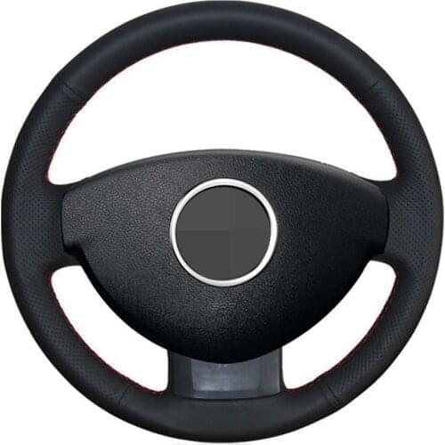 Steering Wheel Cover Hand-stitched Black Artificial Leather Car Steering Wheel Cover For Renault Duster Dacia Duster 2011-2015