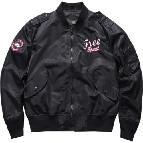 Spring Autumn Military Bomber Jacket Man Casual Coat Stand Collar Retro Baseball Jacket Embroidery Streetwear Male Clothing