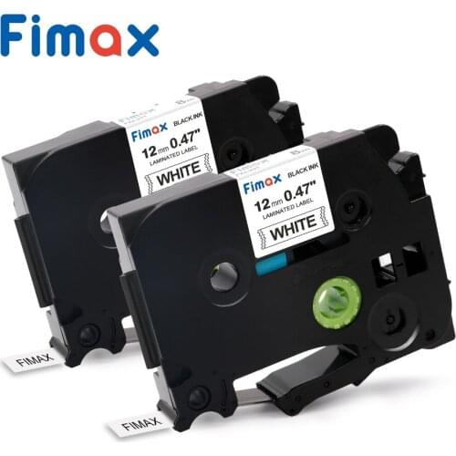 Fimax 2 Pcs 31 Color TZe231 TZ231 12mm Black on White TZ131 TZe 431 TZ531 TZe631 TZ731 Compatible for Brother P-touch Label Tape