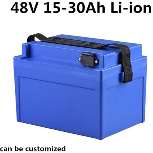GTK 48V 15Ah-30Ah lithium battery Pack with BMS for 1000W 350W electric bicycle and scooter trolling motor inverter +3A Charger