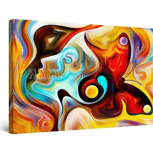 Canvas Wall Art Abstract Colored Woman Face Simona