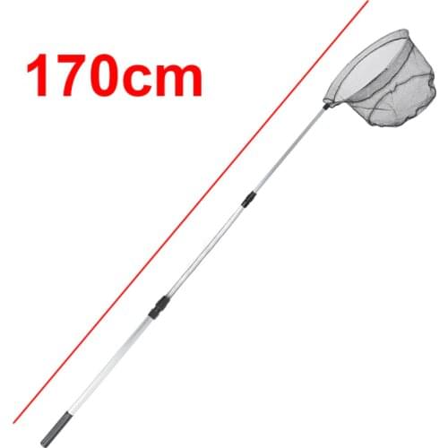 Hyaena 1.7m Aluminum Alloy Fishing Landing Net Nylon Mesh Telescopic Hand Net For Fish Folding Carp Fishing Dip Net