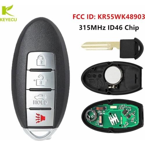 KEYECU Replacement SMART Keyless Entry Remote KEY Fob 4 Button 315MHz ID46 Chip for INFINITI G25 G35 G37 G60 FCC ID: KR55WK48903