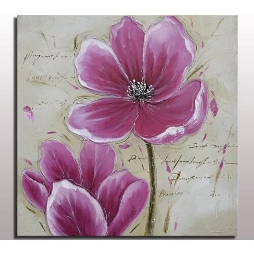 Beautiful Purple Flower Wall Art Oil Painting Abstract Hand Painted Acrylic Oil Paint On Canvas for Living Room Decor Pictures