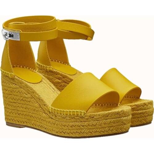 LAIGZEM Women Platform Wedges Sandals Ankle Strap Heels Pumps 12CM Faux Leather Ladies Shoes Woman Zapatos Mujer Size 38 40 43