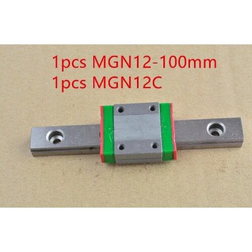 MR12 12mm linear rail guide MGN12 100mm with MGN12C or MGN12H slider block bearing linear guide 1pcs