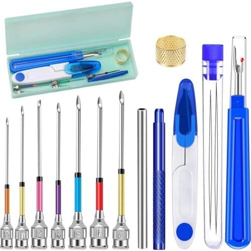 LMDZ 16pcs Embroidery Punch Stitching Beading Needle Supplies Craft Embroidery Cross Stitch DIY Knitting Kit Sewing Accessories