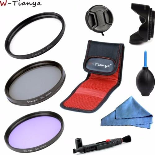 WTIANYA UV CPL FLD Lens Filter sets 52mm 55mm 58mm 62mm 67mm 72mm 77mm +Lens Cap+Flower Lens Hood For Canon NIKON Lens