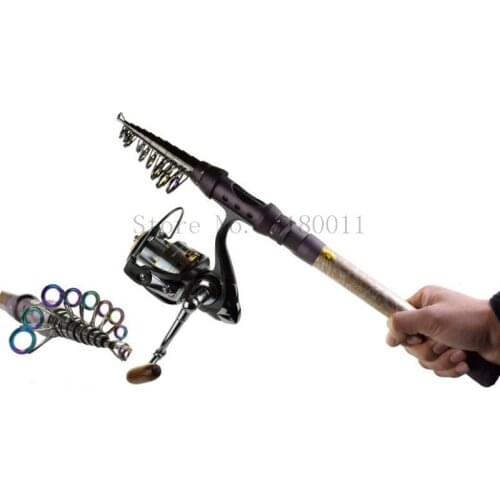 The New Mini Fishing Tackle Sea Rod 1.8M-3.6M Portable Telescopic Fishing Rod Rotating Carbon Fish Hand Marine Rod Fishing Rod