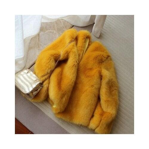New 2022 Style High-end Fashion Women Faux Fur Coat S9966