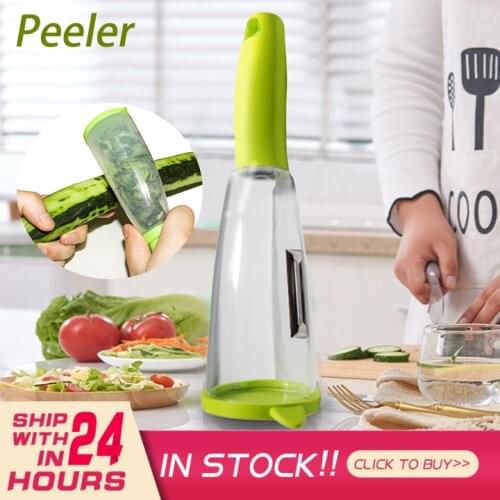 Peeler With Rubbish Bin Slicer Shredder Peeler Julienne Cutter Multi Stainless Steel Blade Grater Kitchen Accessories Storage
