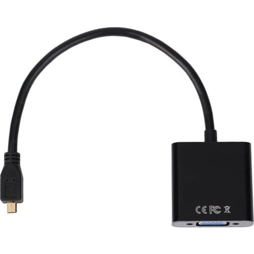 Professional 1080P Micro HDMI-compatible To VGA Female Video Cable Converter Adapter For PC Laptop Computer Black