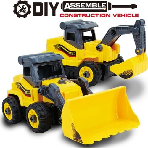 RC Simulation Engineering Car Toy Excavator Model Tractor Toy Dump Truck Model Toy Vehicles DIY Vehicle Truck Toy