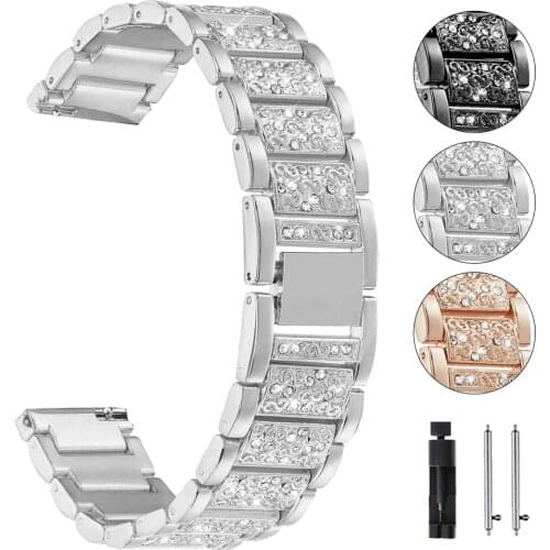 Diamond Stainless Steel Wrist Strap for HUAWEI WATCH 3 3Pro Band Bracelet for Huawei GT 2 42/46mm GT2 Pro Metal Watchband 20 22