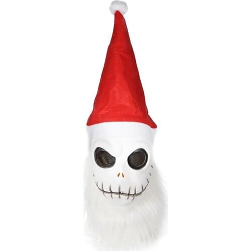 Reneecho Mens Sandy Claws Costume The Nightmare Before Christmas Skeleton Santa Claus Mask Skull Jack Skellington Mask