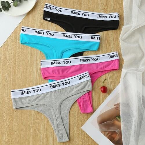 3PCS/Set Womens Thong Comfortable Panties Female Intimates Lingerie Solid Color Underpants G-string Underwear Sexy Panties