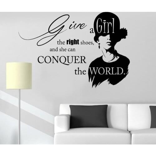 Inspirational Quotes Vinyl Wall Stickers Beauty Fashion Salon Girl Decals Art Wall Fancy Calligraphy Font Home Decor Decal LA924