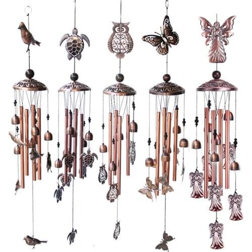 Wind Chimes Eco-friendly Cartoon Shape Metal Hanging Animal Windchime Supplies Crisp Sound Windbell Retro Garden Decorations