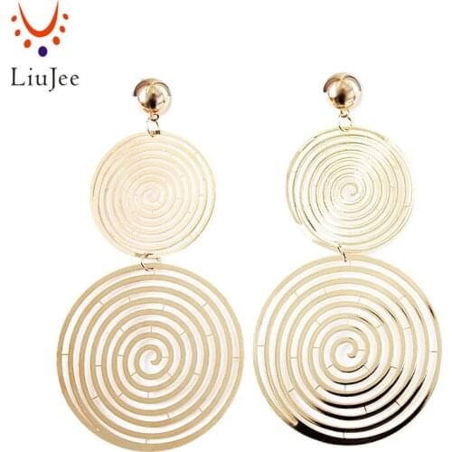 Punk Tribal Hollow Spiral Earring Vintage Sexy Lady Brass Round Circles Earring For Women Jewellery Femmel