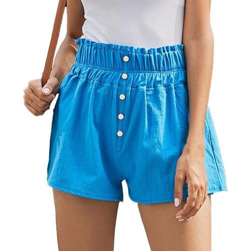 Plus Size Women Shorts Summer Solid Color Wide Leg Summer High Waist A-Line Casual Womens Shorts Sports