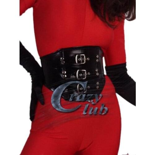 Crazy club_Women Latex Corsets Female Clothes Latex corset belt with buckle at the front and back zip Latex Corset natural Latex