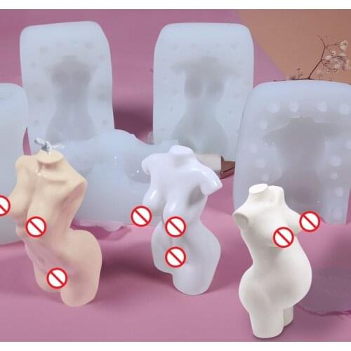 1PC 3D Art Body Aromatherapy Candle Mold Man Woman Crystal Resin Molds Perfume Scented Candle Making Wax Mould Desk Ornament
