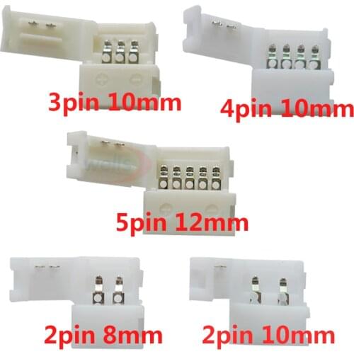 10pcs 2pin 3pin 4pin 5pin led connector Clip, for 5050 3528 3014 LED single color/ RGB RGBW Strip