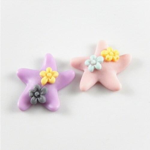 10pieces)Creative Necklace Pendant Cute Cabochon Starfish Flatback Hair Jewelry Accessories Gift 22*20mm Handmade Crafts 52440