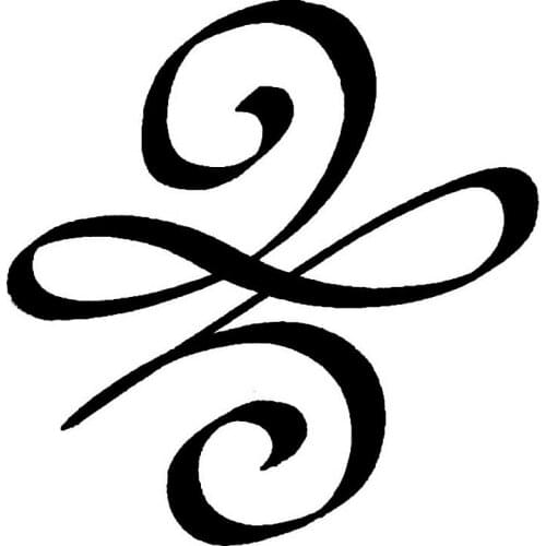 12.3*12.7CM New Beginnings Symbol Knot Car Sticker Fashion Personality Styling Accessories Decals Black/Sliver C4-0213