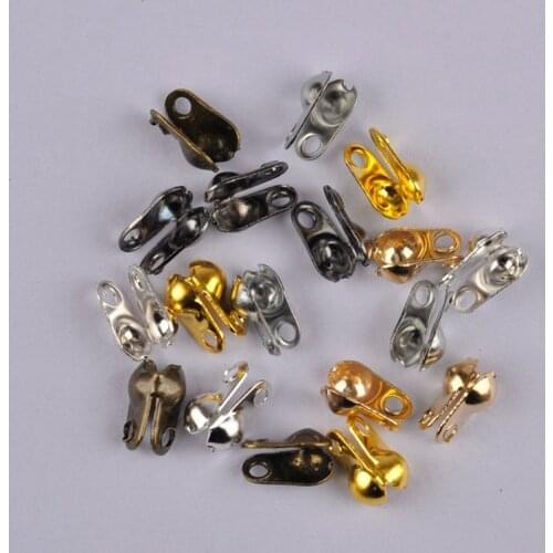 2000pcs Fastener Clips Ball Chain End Caps Chain Clasp Necklace Bracelet Connectors