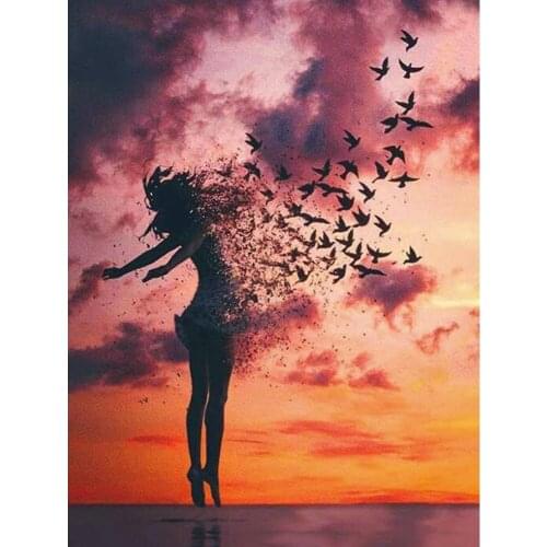 5D-Diamond-Painting "Sunset broken landscape" Full Square/Round 3D Diamond Embroidery Sale Diamond Mosaic home decoration FG1535