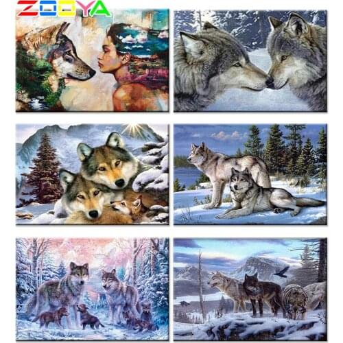 5D Diy Crystal Wolf Diamond Embroidery Animal Diamond Painting Special Shaped Diamond Mosaic Fiercely Animal Photos Decor 3Jm01