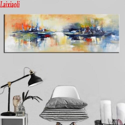 100% Full 5D Diy Daimond Painting "Abstract Seascape" 3D Diamond Painting Round Rhinestone Diamant Painting Embroidery landscape