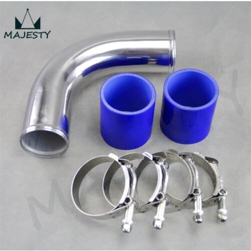 50MM 2.0'' /57mm 2.25" /60mm 2.36" inch 90 Degree Elbow Aluminum Turbo Intercooler Pipe Piping Tubing+Silicone hose +Clamps