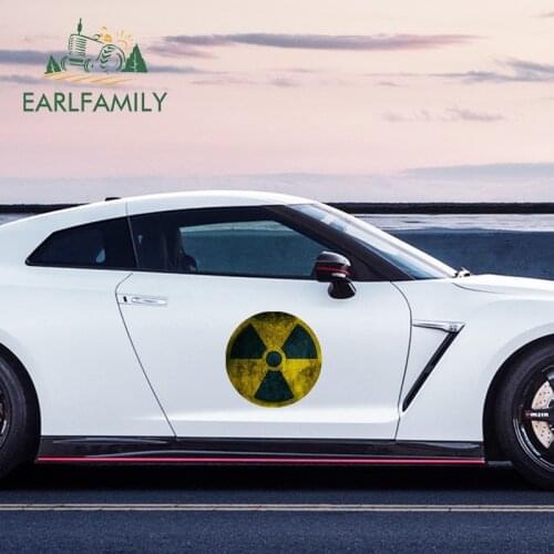 EARLFAMILY 43cm x 43cm for Nuclear Waste Science Waterproof Car Stickers Sunscreen Personality Bumper Vinyl Car Door Decal