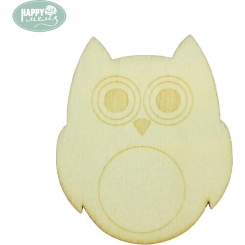 Happymems Wood Shapes Owl Wall Stickers Embellishments For Scrapbooking Wooden Crafts New Classical Wood Owl DIY Wood Shapes