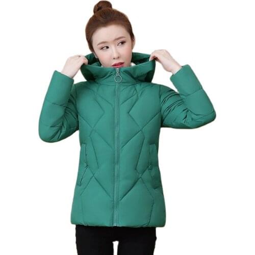 Fall/Winter Jacket Female Korea Slim Hooded Down Cotton Jacket Women Short Outerwear Fashion Oversize Warm Parka Overcoat Lady