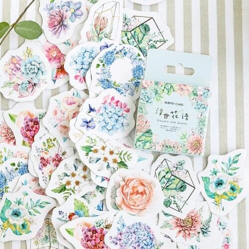 Cute Korean Japanese Journal Paper Diary Flower Stickers Scrapbooking Stationery Teacher School Supplies