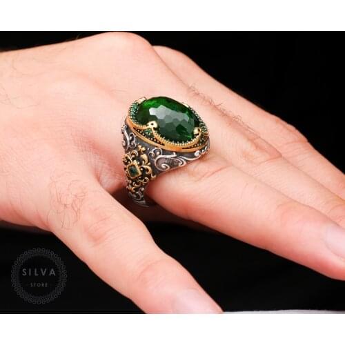 Zircon Stone 925 silver mens ring. Mens jewelry stamped with silver stamp 925 All sizes are available