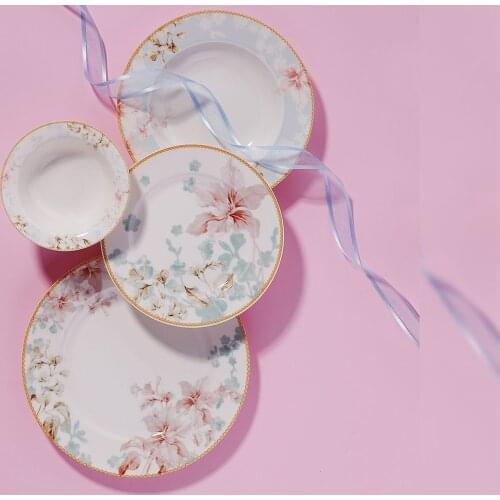 Vanessa A8877 24 Piece Dinnerware modern design kitchen decoration flower pattern tableware presentation plate bowl service full set