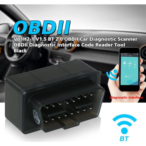 New V01H2-1 Car Auto Vehicle Fault Diagnostic Scanner Tool Bluetooth 2.0 Wireless Mini Software V1.5 Support OBDII Protocols df